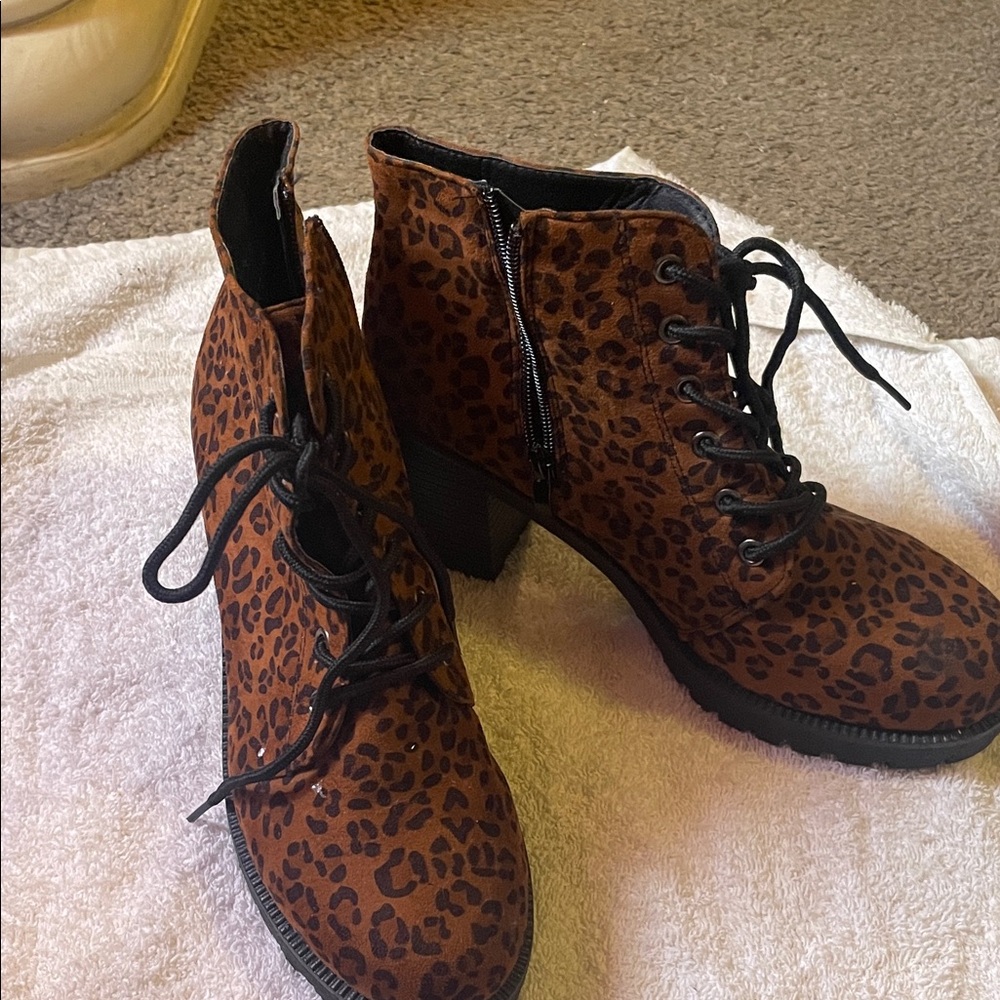 Leopard Print Ankle Boots